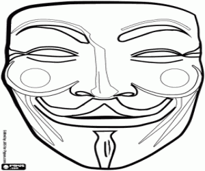 раскраска Маска с восточным лицом