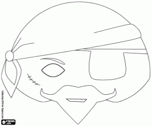 раскраска Маска пирата с платка