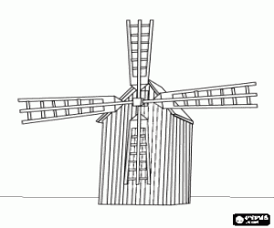 раскраска Мельница для старшего брата