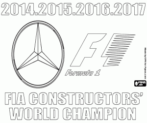 раскраска Мерседес, 2017 F1 чемпион мира