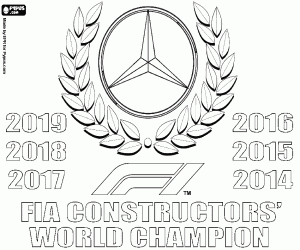 раскраска Мерседес, шестой титул чемпиона мира