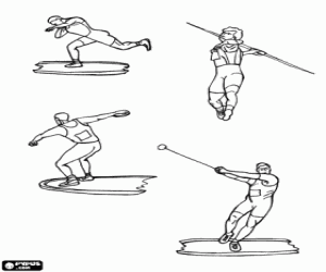 раскраска Метания в легкой атлетике