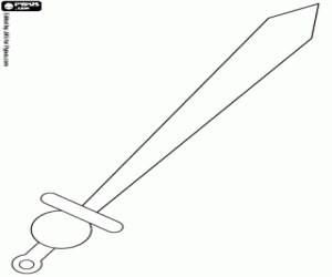 раскраска Меч, средневекового оружия