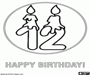 раскраска Многие поздравления на двенадцать лет