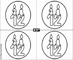 раскраска Мой день рождения двена́дцать