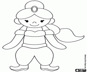 раскраска Молодая принцесса Персидский