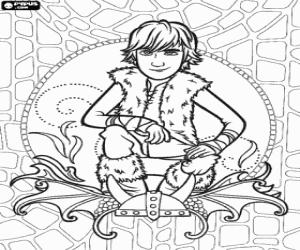 раскраска Молодой Викинг Иккинг