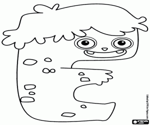 раскраска Монстр буква E