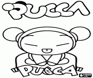 раскраска Мощный Pucca