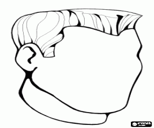 раскраска Мужская голова без лица