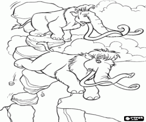 раскраска Мэнни и Элли в опасности