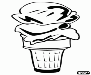 раскраска Мягкие мороженым конус