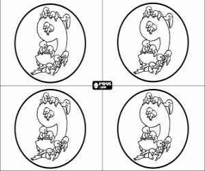 раскраска На девять день рождения, приглашения