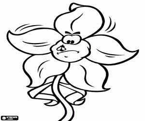 раскраска Нарцисс с насеко́мое