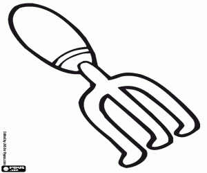 раскраска Небольшие грабли для работы в саду
