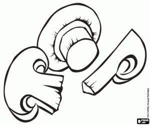 раскраска Несколько подрезанных грибов