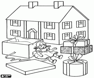 раскраска Несколько рождественских подарков