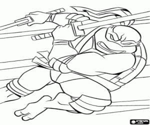 раскраска Ниндзя черепахи Леонардо и катаны