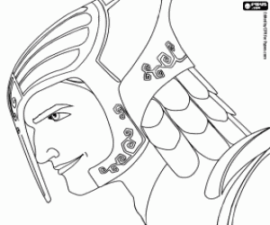 раскраска Нод, воин из листьев мужчин