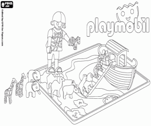 раскраска Ноев Ковчег Playmobil
