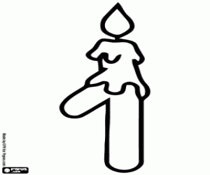 раскраска Номер 1, одна с зажженные свечи