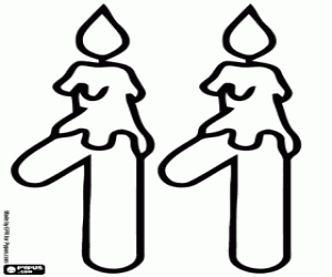 раскраска Номер одиннадцать с двумя зажженными свечами