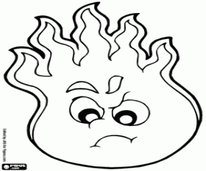 раскраска Огонь пламя