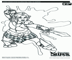 раскраска Огра воительница, Фиона