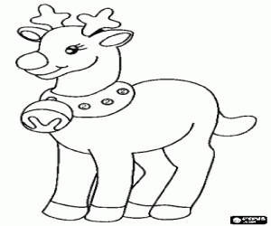 раскраска Оленей Санта-Клауса с звоном колокол