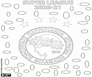 раскраска Олимпиакос, чемпион 2020-2021