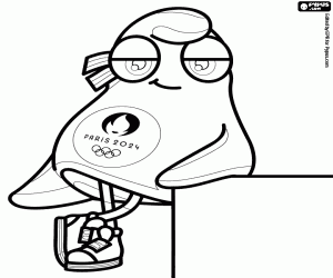 раскраска Олимпийская фриге, талисман Парижа-2024