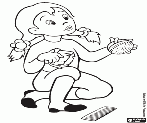 раскраска Она с кистями лошади