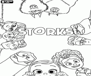 раскраска Оригинальный плакат Storks