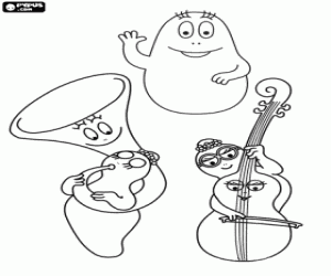 раскраска Оркестр Barbapapa