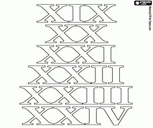 раскраска От 19 до 24 согласно римляне