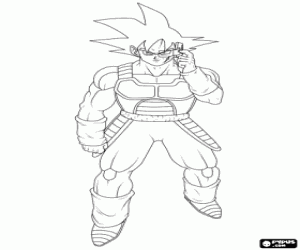 раскраска Отец Гоку, Bardock