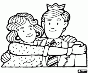 раскраска Отец с короной