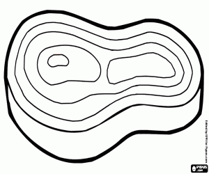 раскраска Отрезок красного мяса