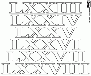 раскраска Отсчет от 73 до 78 как римляне