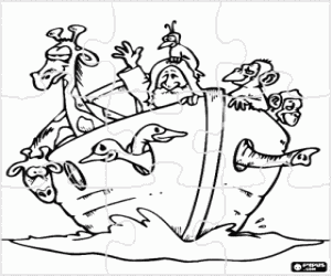 раскраска Пазл Ноев Ковчег