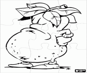 раскраска Пазл картофеля.