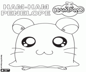 раскраска Пенелопа, хомячок Hamtaro