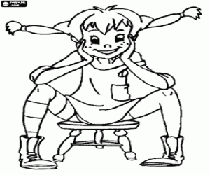 раскраска Пеппи Длинныйчулок