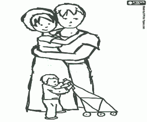 раскраска Первые шаги ребенка.