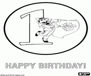 раскраска Первый день рождения и граф Дракула