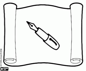 раскраска Перо чтобы писать стихи