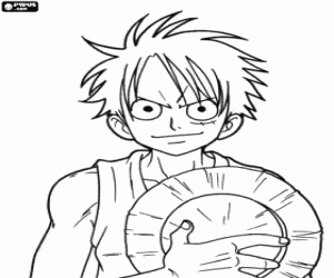 раскраска Пиратский капитан Monkey Ruffy