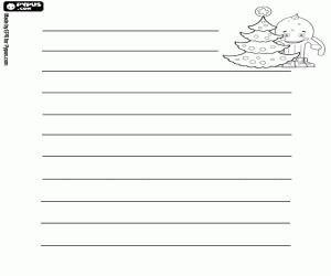 раскраска Письмо с Pypus и Рождественская елка