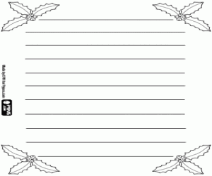 раскраска Письмо с Холли на Рождество