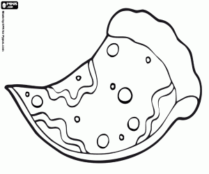 раскраска Пицца, итальянская еда
